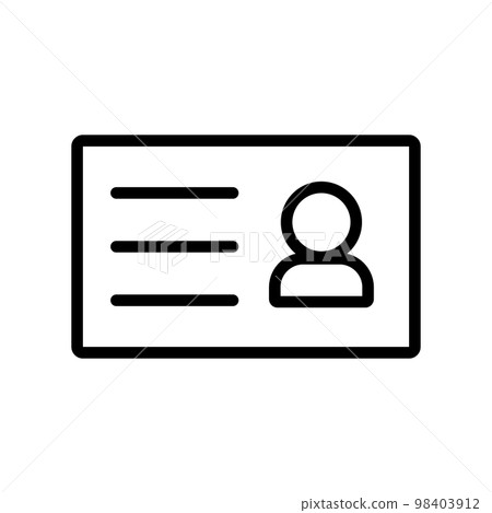 簡單的身份證圖標。身份證。向量。 98403912