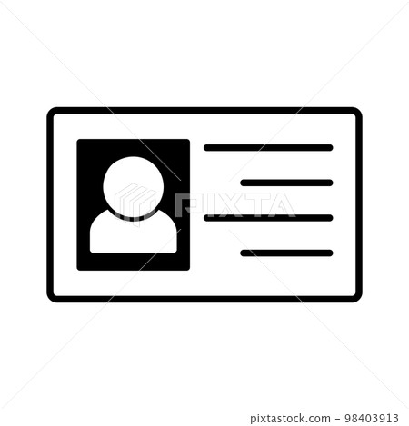 一張帶照片的身份證。向量。 98403913