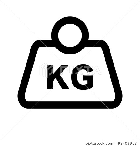 KG 千克符號。肌肉訓練和體重的測量。向量。 98403918