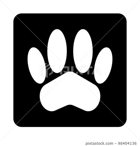 爪子框圖標。動物符號。向量。 98404136