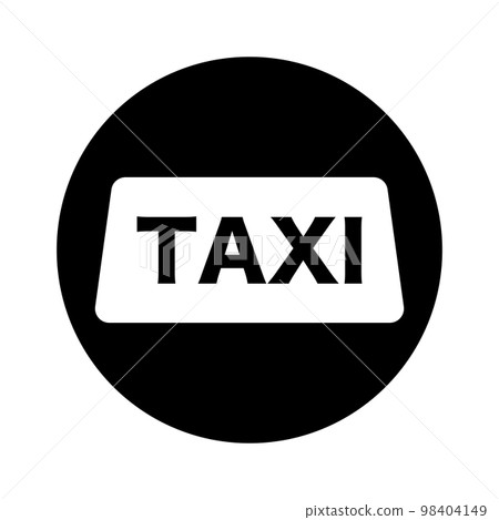 圓形出租車車頂剪影圖標。 98404149