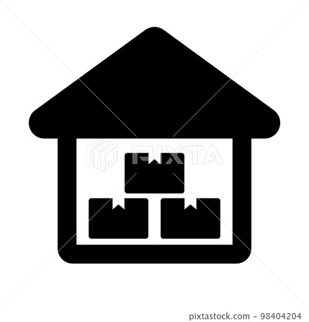 Warehouse silhouette icon. logistics. vector. 98404204