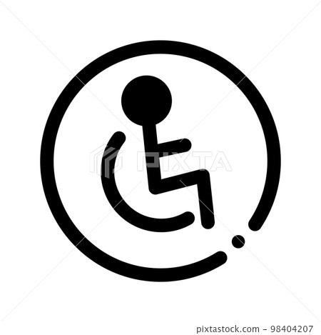 現代圓形輪椅圖標。殘疾人標誌。向量。 98404207