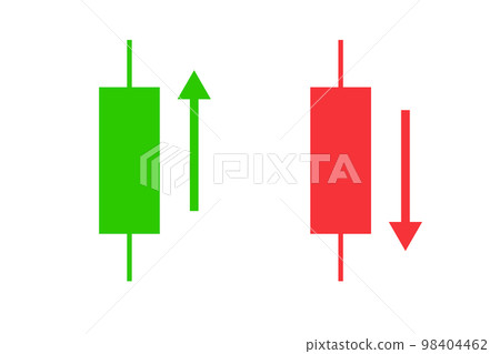 Increasing and decreasing candlestick icon set. Stock market volatility. vector. Increasing and decreasing candlestick icon set. Stock market volatility. vector. 98404462