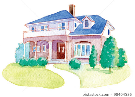 水彩畫:房子 水彩畫:房子 98404586