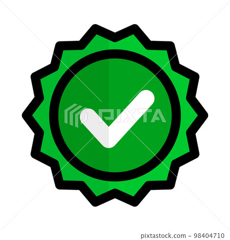 Check mark badge icon in flat design. vector. 98404710