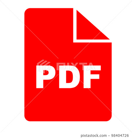 Red PDF file silhouette icon. vector. Red PDF file silhouette icon. vector. 98404726
