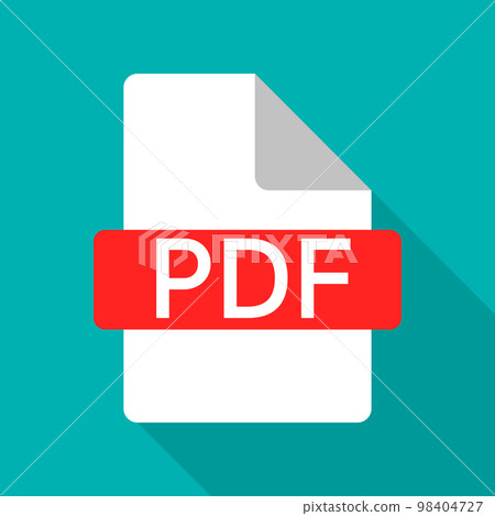 PDF 文件圖標和陰影。向量。 PDF 文件圖標和陰影。向量。 98404727