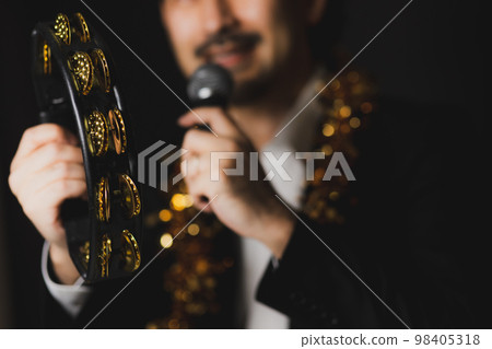 man with tambourine man with tambourine 98405318