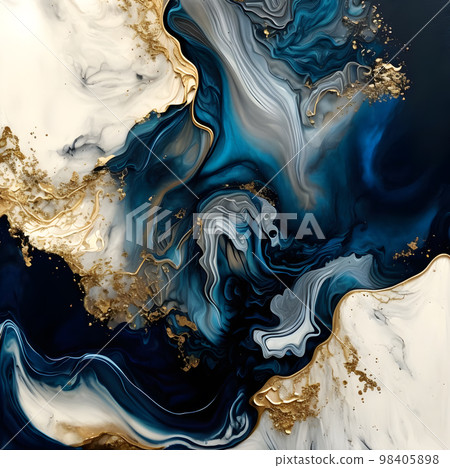 Background material alcohol ink art blue light blue "AI-generated image" 98405898