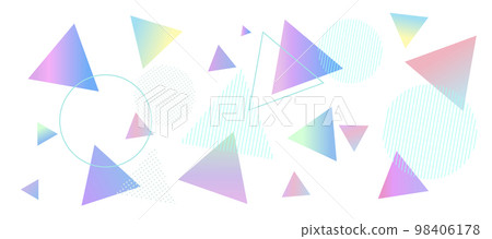 Neon color geometric pattern background illustration Geometric gradation Memphis 98406178