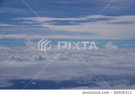 Clouds seen from the window Airplane Stratus and cumulus clouds Cirrocumulus white clouds Clouds seen from the window Airplane Stratus and cumulus clouds Cirrocumulus white clouds 98406421