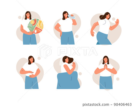 Fitness girl character healthy lifestyle Fitness girl character healthy lifestyle 98406463
