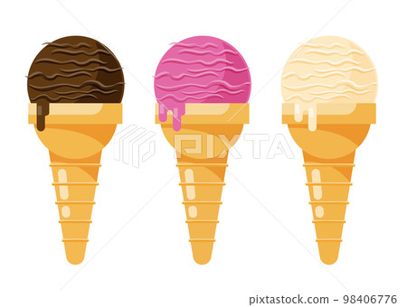set of ice cream cone isolated element vector illustration 98406776