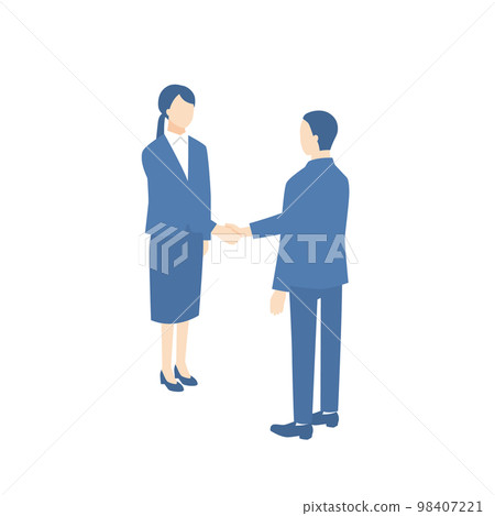 握手的商人和被雇用的婦女 98407221