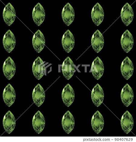 寶石插圖，欖尖形切割寶石，誕生石插圖素材，綠寶石插圖，寶石背景插圖 98407629