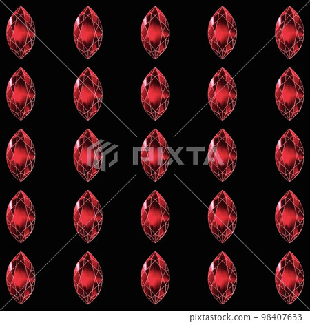 寶石插圖、馬眼形切割寶石、誕生石插圖、紅寶石插圖、寶石背景插圖 98407633