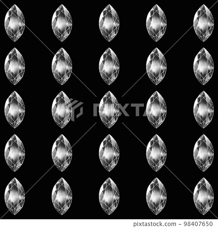 Marquise cut gemstone, birthstone illustration material, diamond illustration, gem background illustration, mineral illustration 98407650