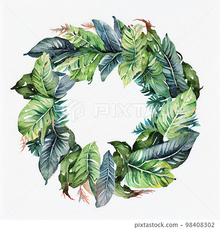 Tropical leaves collection. Jungle tropical backgrounds 98408302