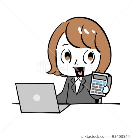 女會計計算器微笑 女會計計算器微笑 98408544