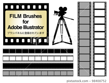 Movie film brush set for Adobe illustrator 98408752