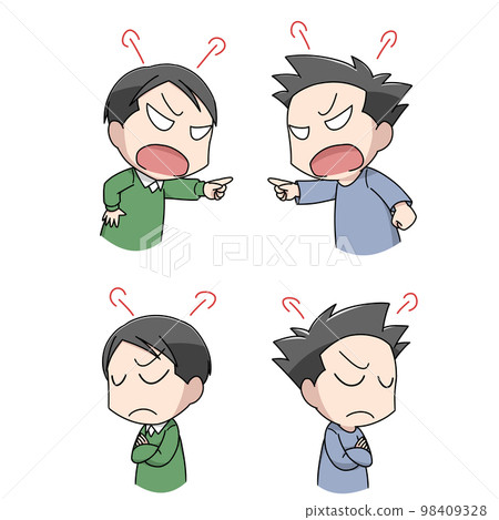 Illustration 2 patterns of men fighting 98409328