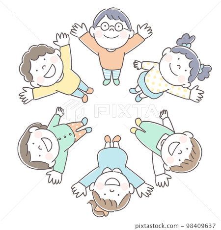 smiling children in a circle smiling children in a circle 98409637