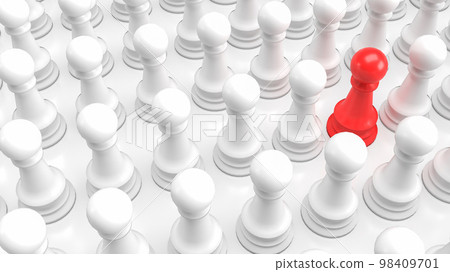 The red and white chess for business concept 3d rendering 98409701