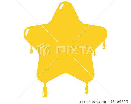 Melting star icon yellow 98409825