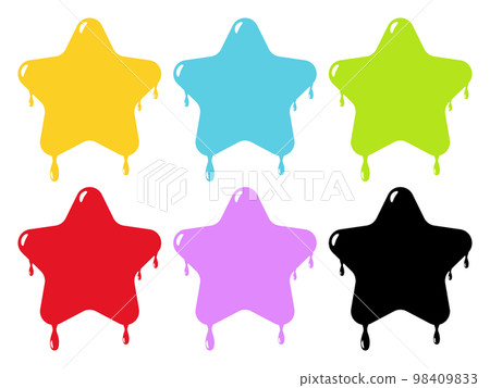 Set of 6 melting star icons 98409833