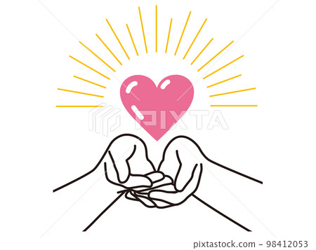 Valentine's day image with heart in hand Valentine's day image with heart in hand 98412053