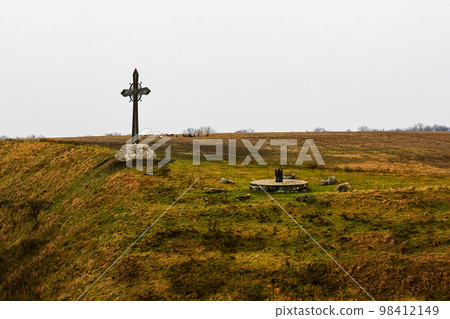 Ancient cross in Kamyanets-Podilskyi 98412149