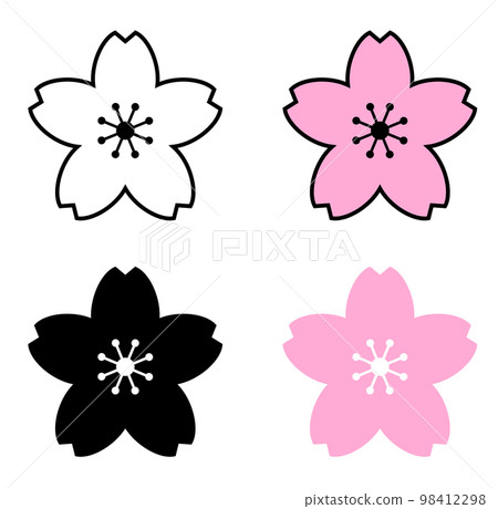 Cherry blossom icon set 98412298