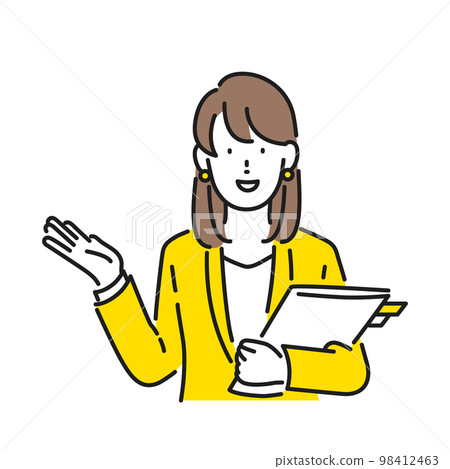 Business scene: Illustration of a businessman proposing to a customer 98412463