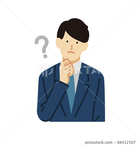 商業場景:有思想的商人的例證 商業場景:有思想的商人的例證 98412507