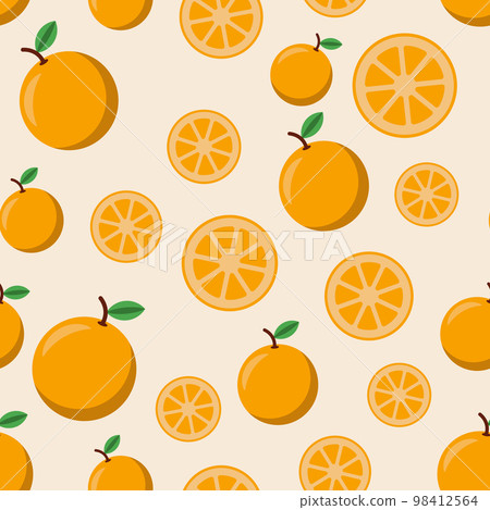 Seamless pattern with oranges on orange background Seamless pattern with oranges on orange background 98412564