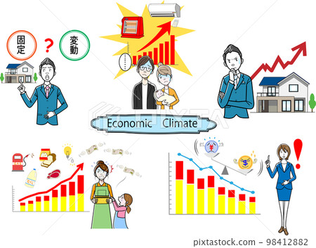 Economic situation illustration set 98412882