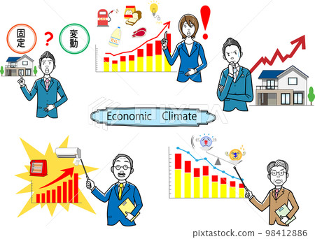 Economic situation illustration set 98412886