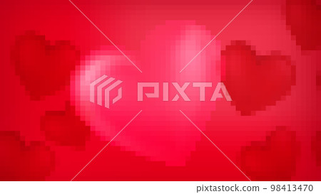 Valentine's day mozaic background with hearts. Red mozaic background with hearts 98413470