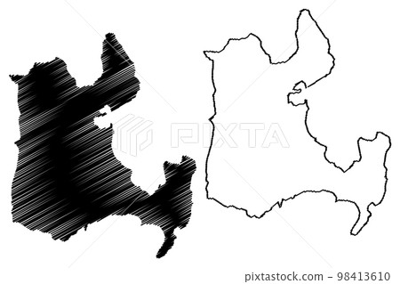 Shannon island (Kingdom of Denmark, Greenland, North America) map vector illustration, scribble sketch Shannon map 98413610