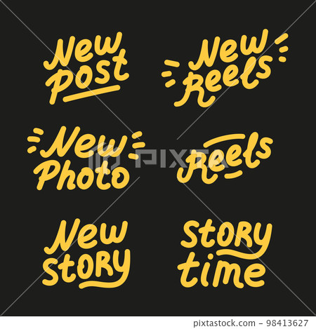 Blog content icons. Blogging or vlogging cartoon icons for social midea vector flat illustration. Blog content icons. Blogging or vlogging cartoon icons for social midea vector flat illustration. 98413627