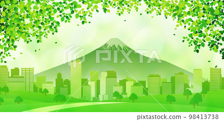 Fresh green skyscraper big city background material Fresh green skyscraper big city background material 98413738