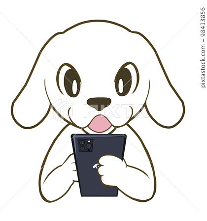 看智能手機的狗 98413856
