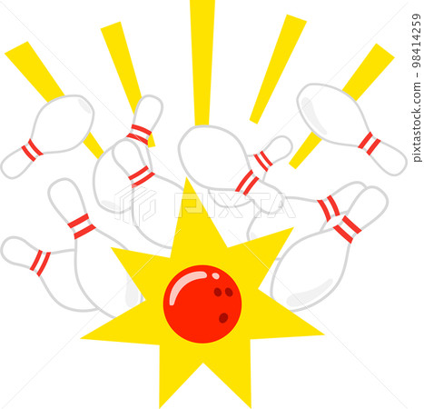 保齡球和 10 個落瓶 98414259