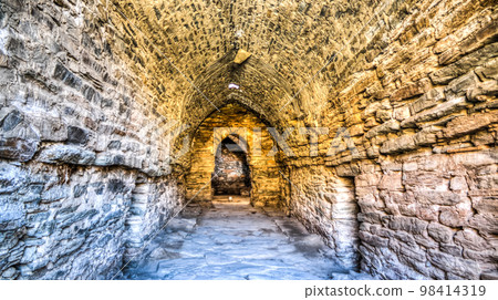 interior of Tash Rabat caravanserai in Tian Shan mountain in Naryn province, Kyrgyzstan 98414319