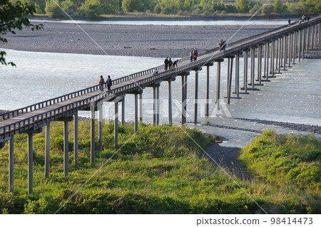 Shizuoka Shimada Horai Bridge whole view Shizuoka Shimada Horai Bridge whole view 98414473
