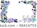 Cute hand drawn frame with Scandinavian style flowers and shoebill 98414759