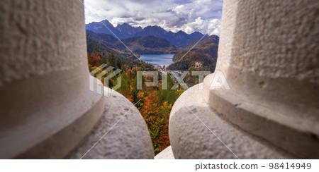Hohenschwangau Castle View from Neuschwanstein Castle, Fussen, Germany 98414949