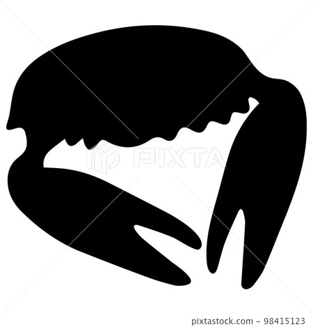 Crab Silhouette Illustration Isolated on White Background. Vector Black Fish Illustration. 98415123