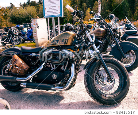 Villach, Austria - 2022 September 4 : European Bike Week, Harley Treffen Faaker See. "Harley Davidson" market, Camping Arneitz Villach, Austria - 2022 September 4 : European Bike Week, Harley Treffen Faaker See. "Harley Davidson" market, Camping Arneitz 98415517